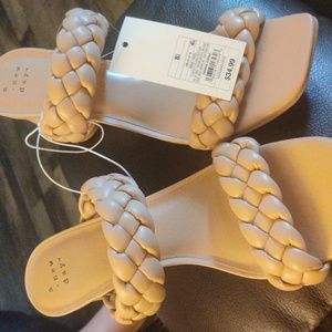 Beige heeled sandals